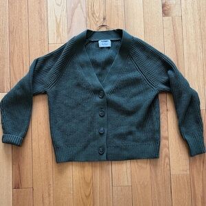 NWOT Old Navy Dark Olive Green V-Neck Button Cardigan